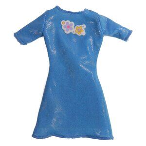 Vtg 1999 Barbie Pajama Fun Blue Pajama Dress Nightgown Shimmery Blue 26883 y2k